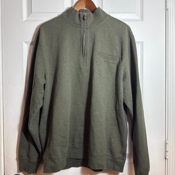 Brooks Brothers Other - Brooks Brothers Cotton Half Zip Forest Green Chest Pocket Pullover Sweater Sz XL